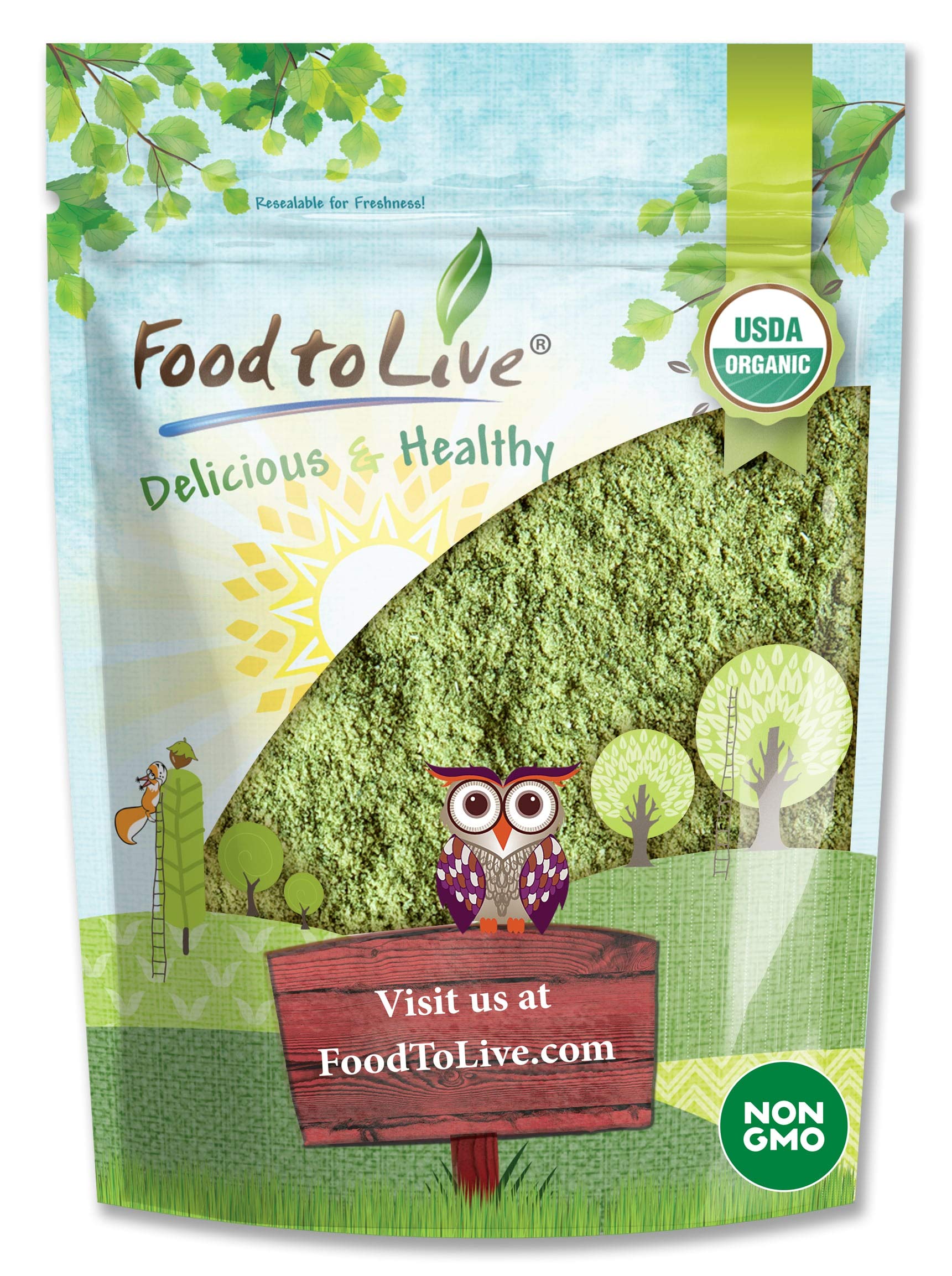 Food to Live Organic Barley Grass Powder, 6 Ounces - Non-GMO, Finely Ground Whole Dried Young Leaves, Pure, Kosher, Vegan, Bulk.