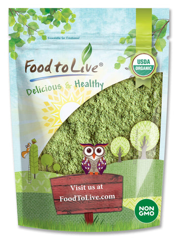 Food to Live Organic Barley Grass Powder, 6 Ounces - Non-GMO, Finely Ground Whole Dried Young Leaves, Pure, Kosher, Vegan, Bulk.