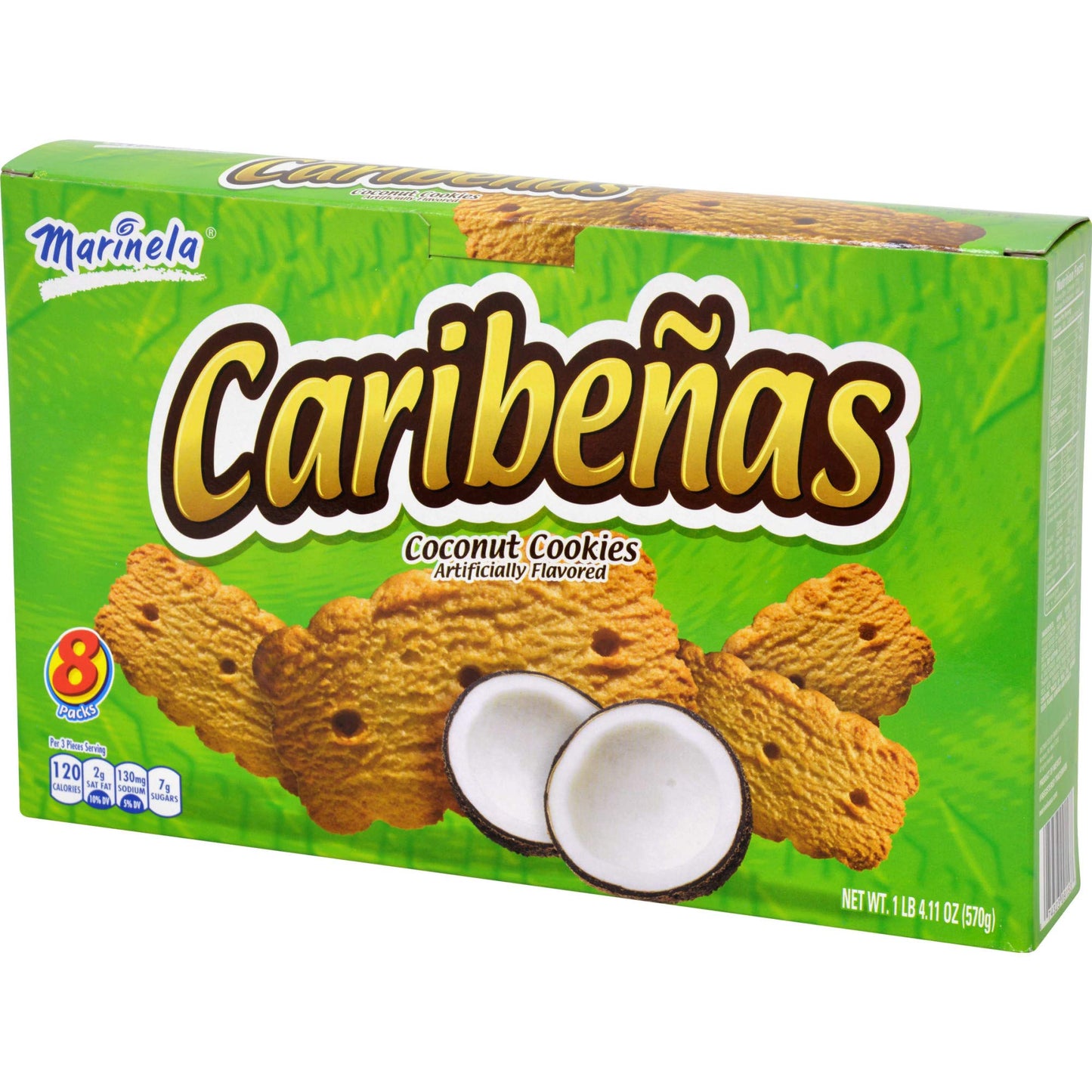 Marinela Caribenas Coconut Cookies, 8 Count, 20.1 Oz