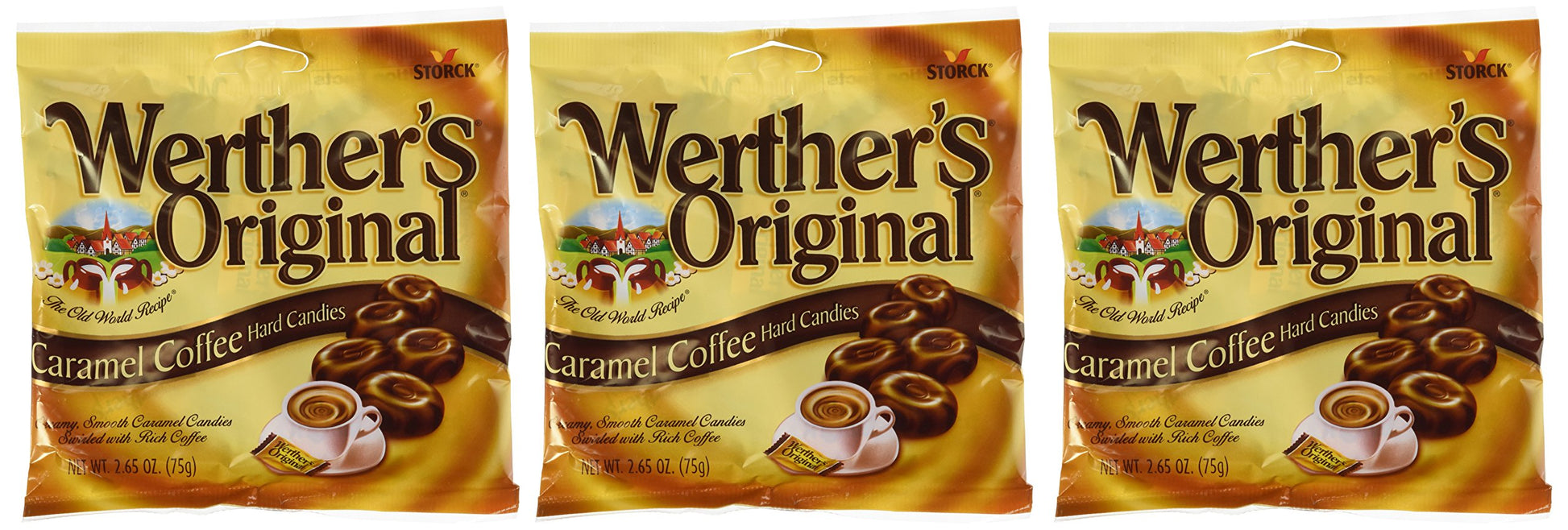 Werthers Original Caramel Coffee Hard Candies 2.65 oz 3 pack