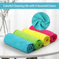 Homexcel Microfiber Cleaning Cloth,8 Pack Cleaning Rag,Cleaning Towels With 4 Color Assorted,11.5''X11.5''(Green/Blue/Yellow/Pin