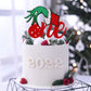 1 Pack Christmas One Cake Topper With Glitter Hand First Birthday Cake Topper Picks Decorations For Baby Shower 1St Birthday Party Supplies Red