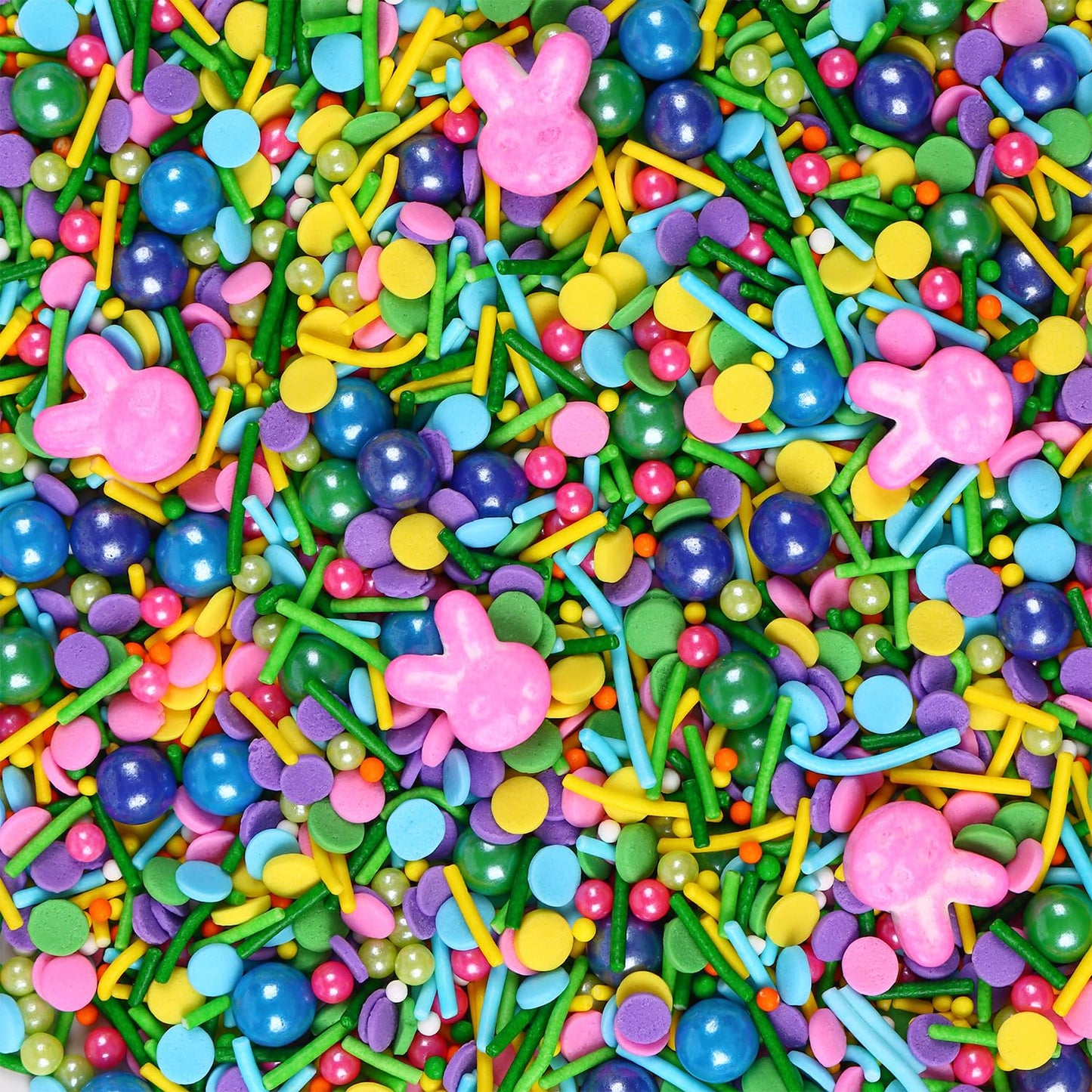 Edible Easter Sprinkles for Cake Decorating, Edible Rabbit Sprinkles, Round Sprinkles, Pearl Sprinkles, and Jimmy Sprinkles for
