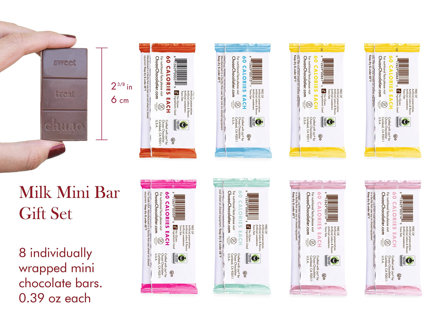Chuao Chocolatier Chocolate Mini Gift Box | Gourmet Chocolate Assorted Bars European No Preservatives | For Gift Baskets, Christmas, Valentines Day, Gifts For Women, Men, Birthday, Thank You, Care Package (Milk Chocolate, 8 Bars)