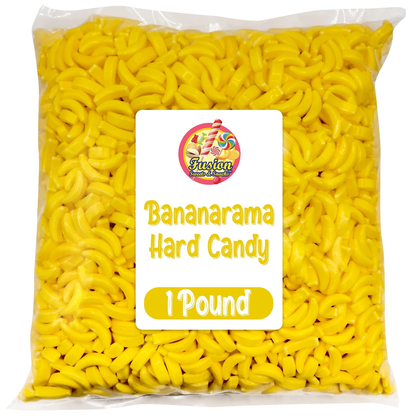 Bananarama Banana Candy - 1 LB Bulk Banana Flavored Hard Candy - Yellow Banana Candies - Candy Bananas for Gumball Machine Refil