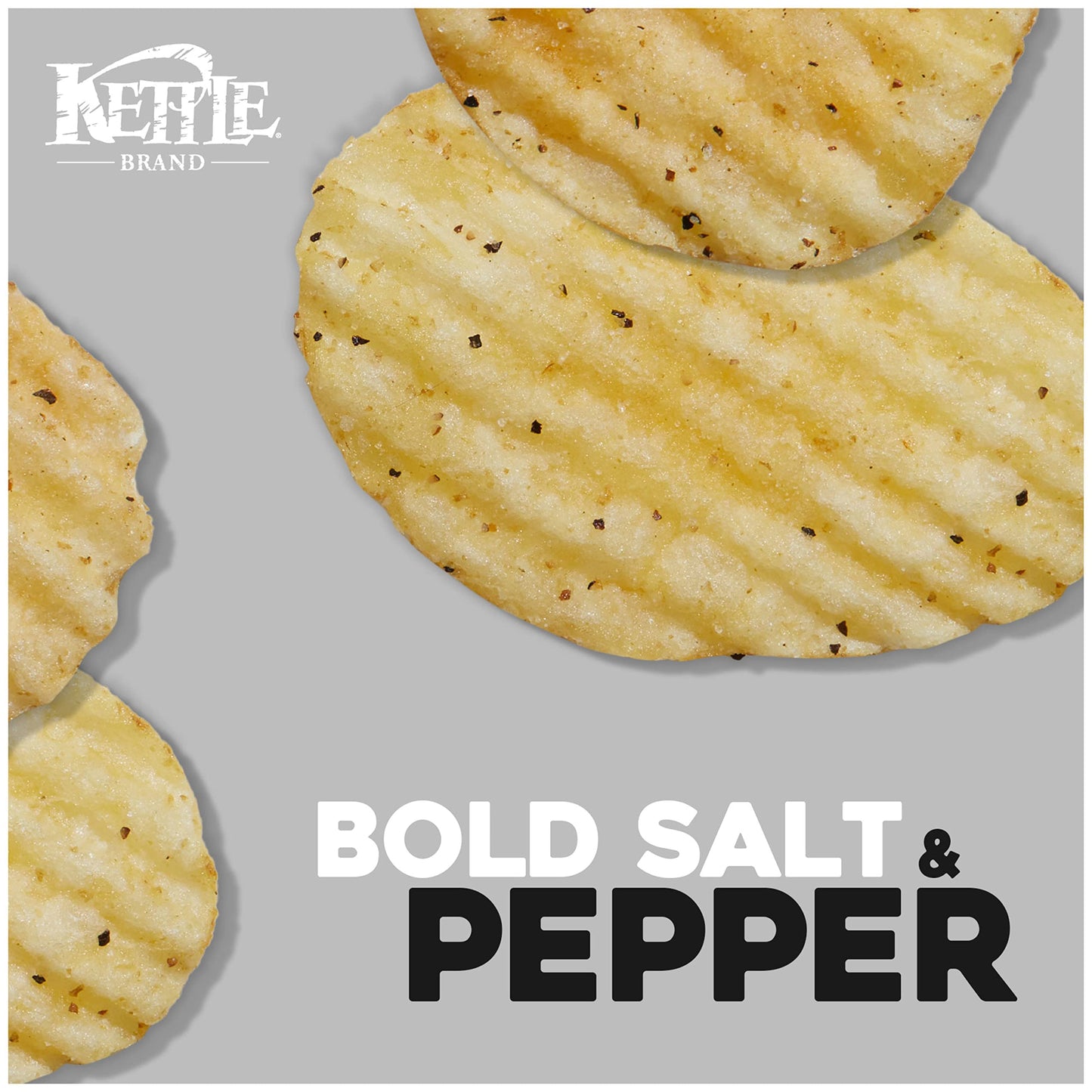 Kettle Brand Potato Chips, Krinkle Cut, Salt & Fresh Ground Pepper Kettle Chips, 1.5 Oz (Pack Of 24)