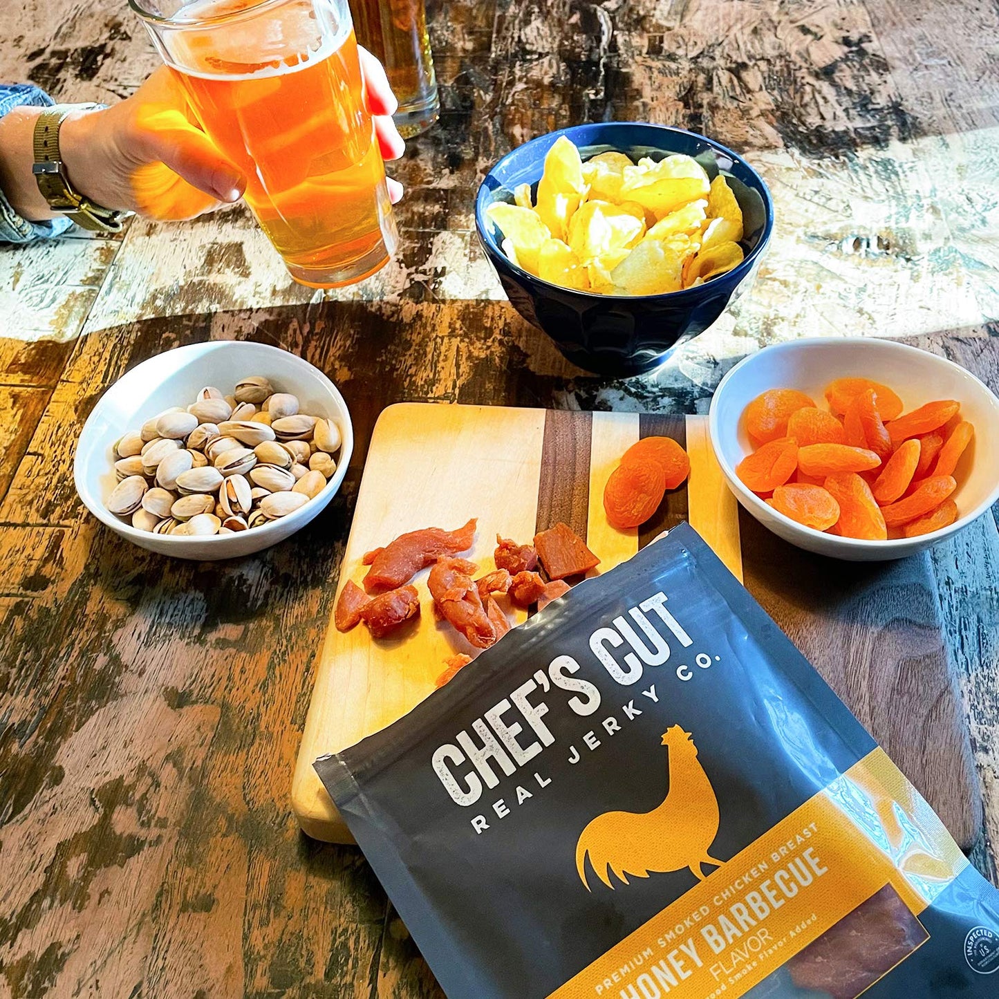 Chefs Cut Real Jerky Honey Barbecue Chicken Jerky, 2.5 Ounce (Pack of 4), Cane Caramel Color