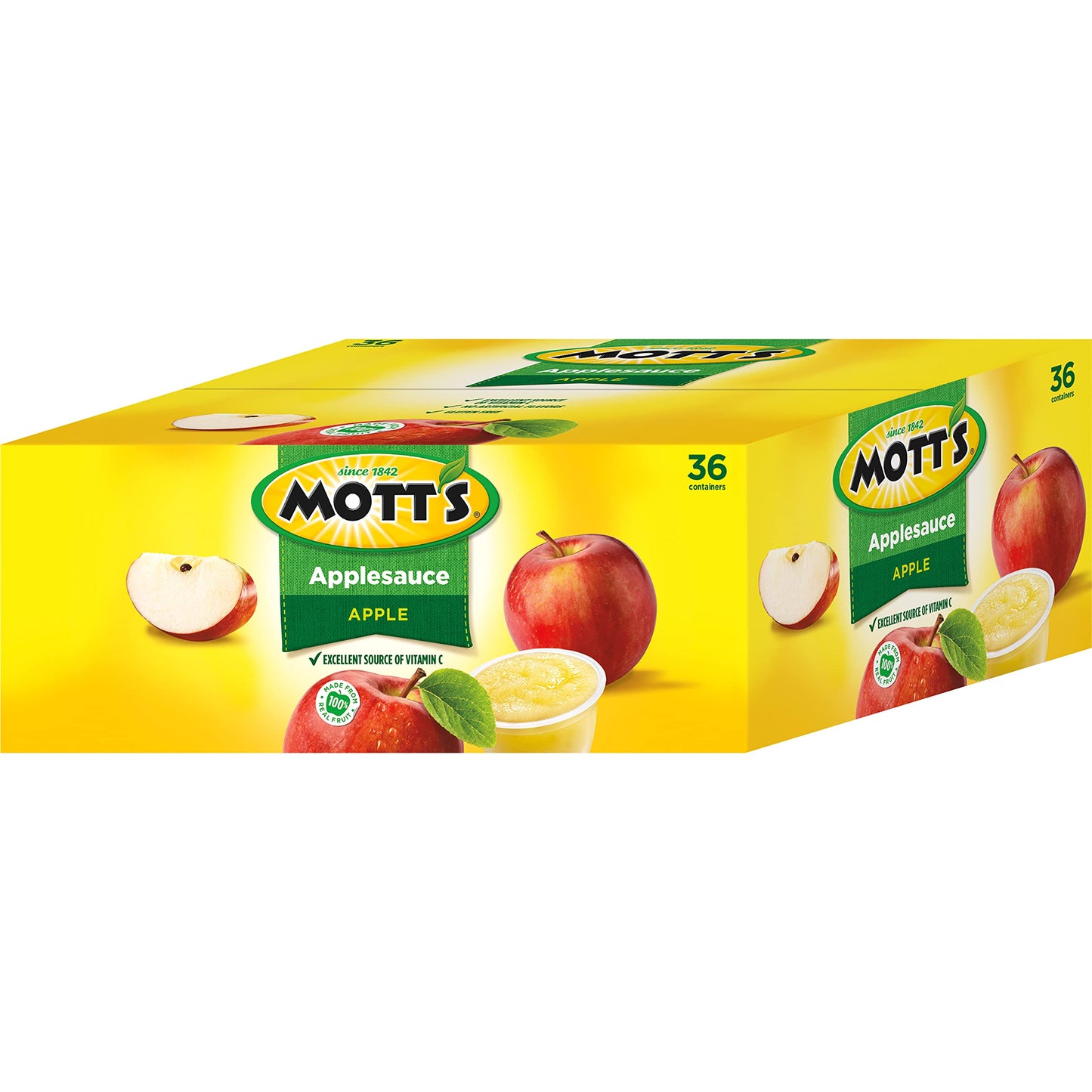 Mott'S Applesauce, 4 Oz Cups, 36 Count, No Artificial Flavors, Good Source Of Vitamin C, Nutritious Option For The Whole Family