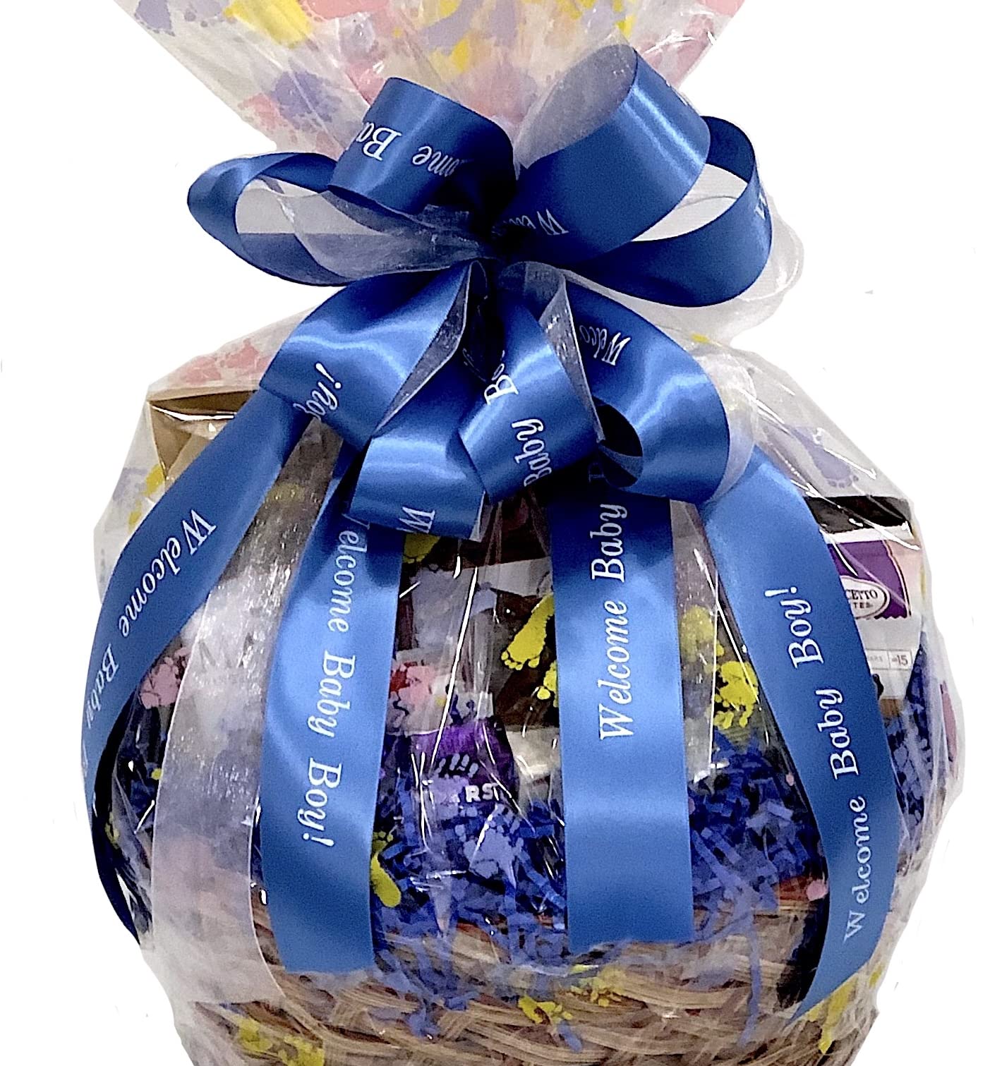 Gifts of Gourmet Hand-Crafted 22 Piece Chocolate Gift Basket - Customizable Gourmet  , Standard Size, Baby Prints (Boy)