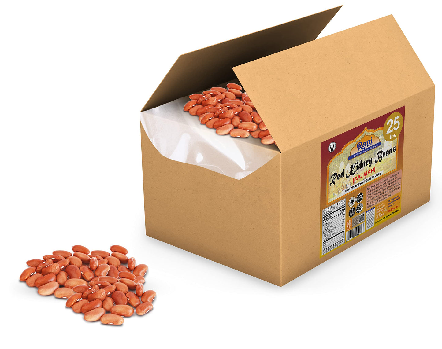 Rani Red Kidney Beans, Light 400Oz (25Lbs) 11.36Kg Bulk Box ~ All Natural | Vegan | Gluten Friendly | Non-Gmo | Kosher | Raj Mah