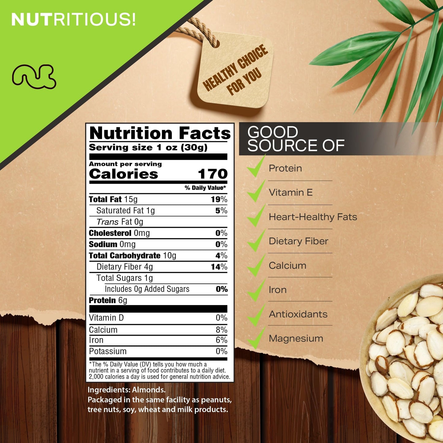 NUT CRAVINGS - Natural Sliced Almonds - Raw, (32oz - 2 LB) Packed Fresh in Resealable Bag - Nut Snack - Healthy Protein Food, Al