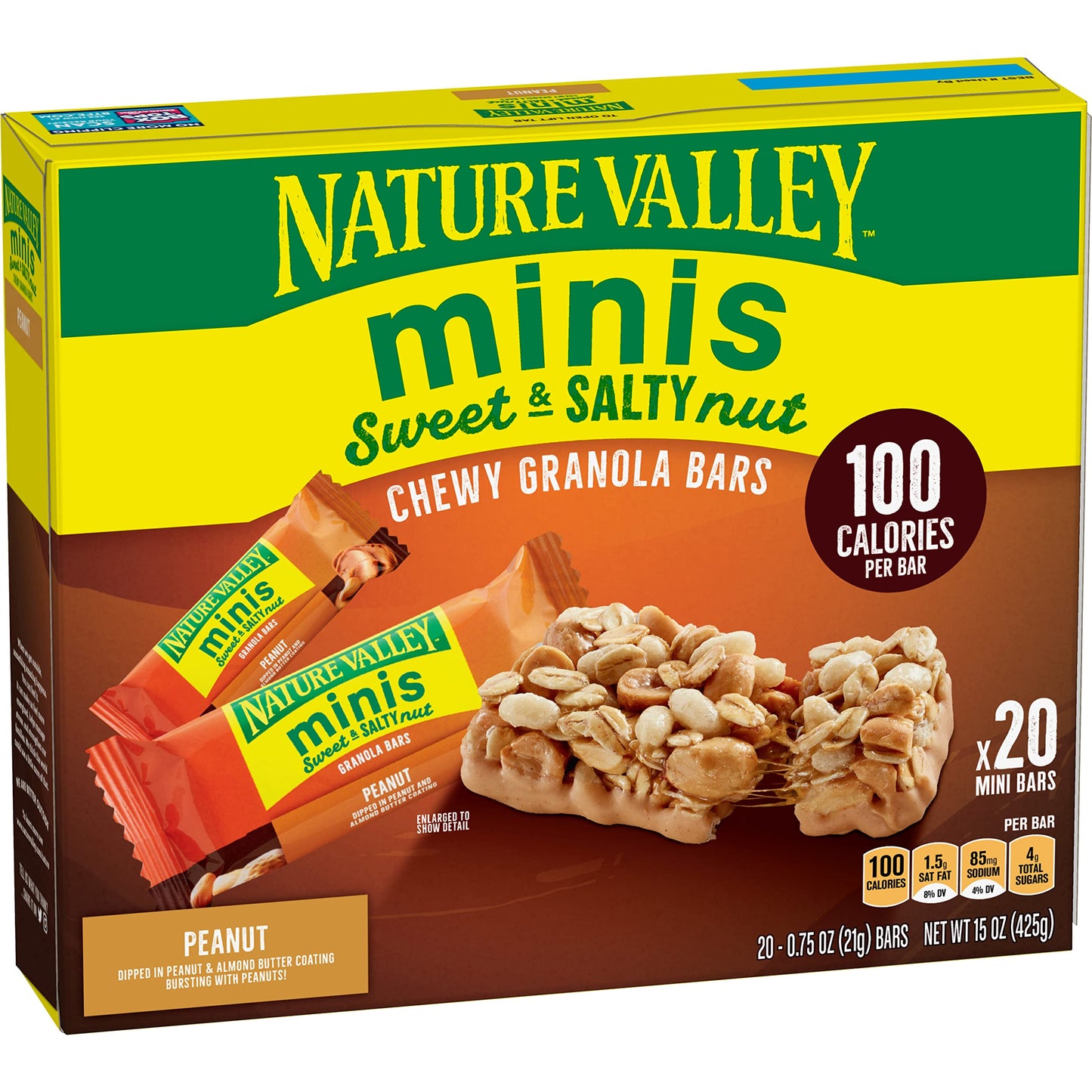 Nature Valley Mini Granola Bars, Sweet & Salty Nut, Peanut, 20 Count, 15 OZ