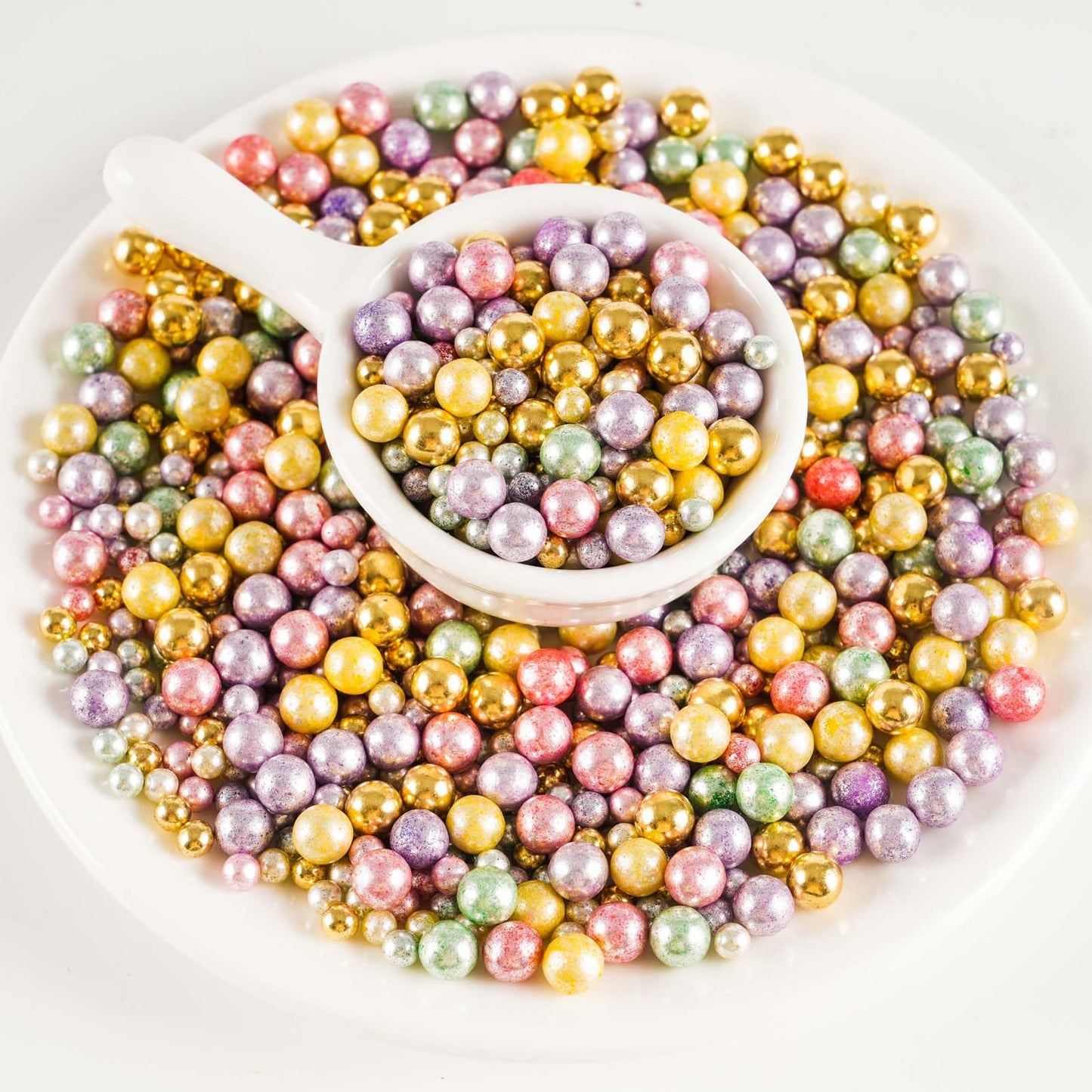 Kasvan Pastel Pearl Sugar Sprinkles - Edible Candy Pearls 130G/4.58 Oz, Mix Size Cake Candy, Decorate Cakes, Cookies, Ice Cream