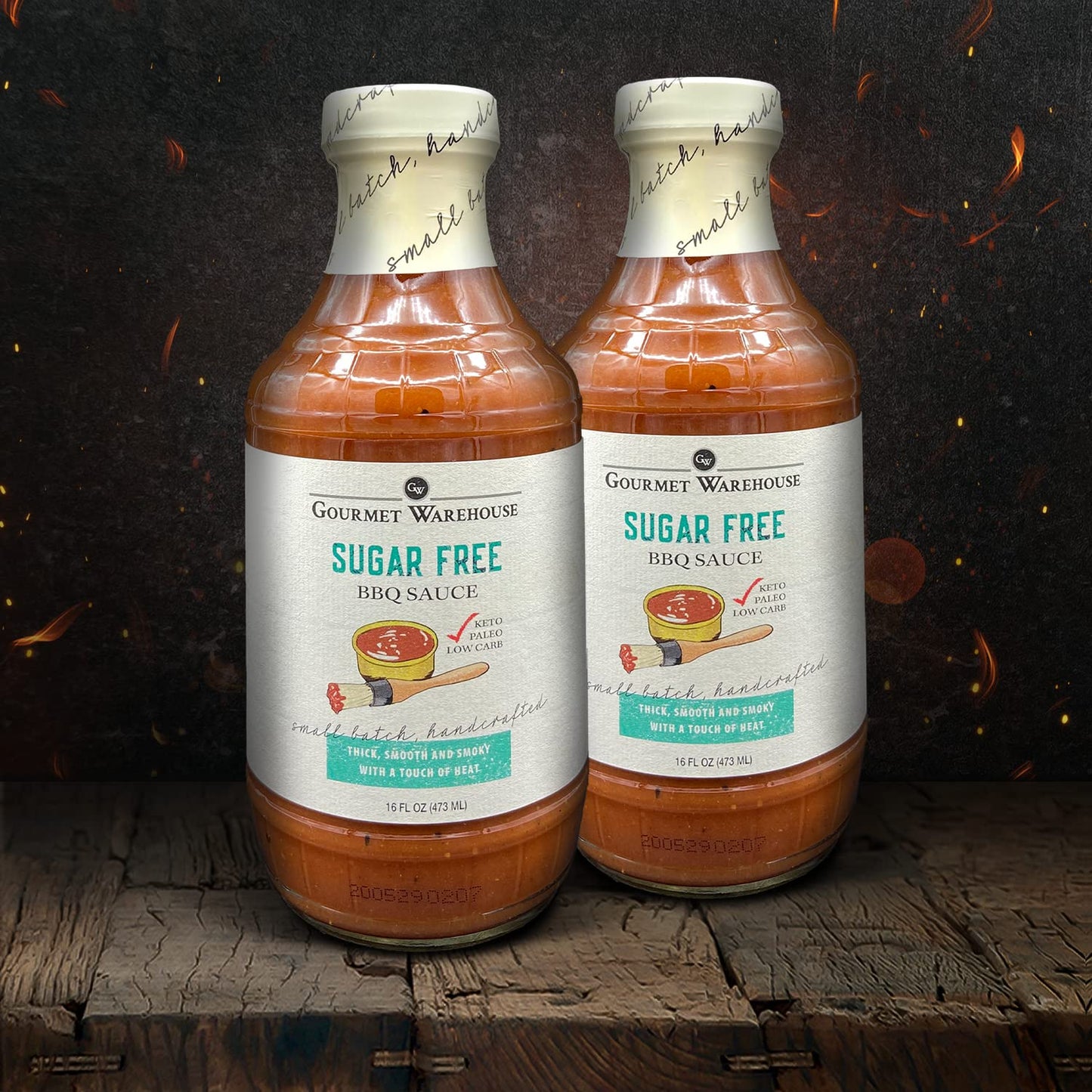 Gourmet Warehouse Sugar Free Bbq Sauce, Premium Barbecue Sauces Handcrafted In Small Batches Gluten-Free, Hfcs-Free, Low Carb, P