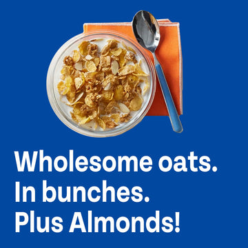 Post Honey Bunches Of Oats With Almonds Breakfast Cereal, Honey Cereal With Granola Clusters And Sliced Almonds, Small Cereal Cup Size For Easy On-The-Go Breakfast, 2.25 Oz Cereal Cup