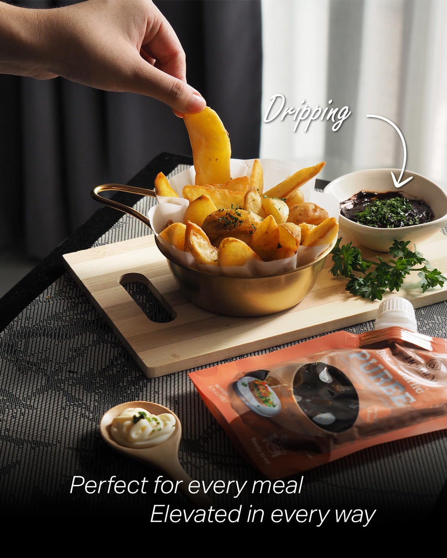 Homtiem Black Garlic Puree 150g. (Made from Solo Black Garlic 100%), Whole Black Garlic Fermented for 90 Days, Non-GMOs, High in