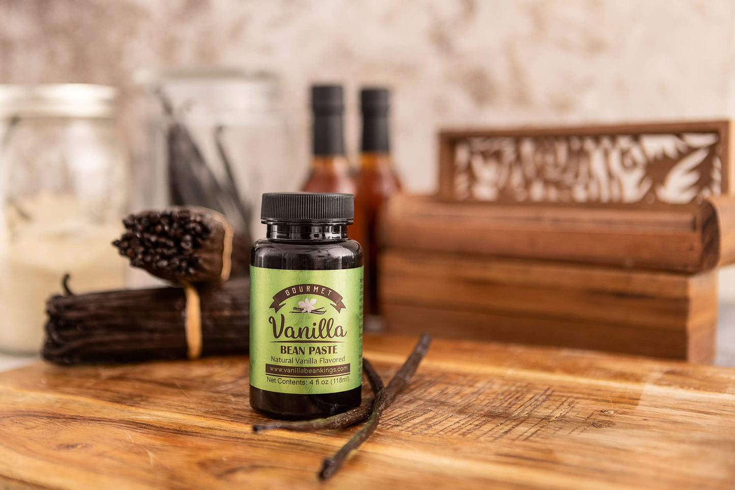 Vanilla Bean Kings Vanilla Bean Paste - Gourmet Madagascar spirit-inspired flavor Blend - 128 Fl Oz - Brown