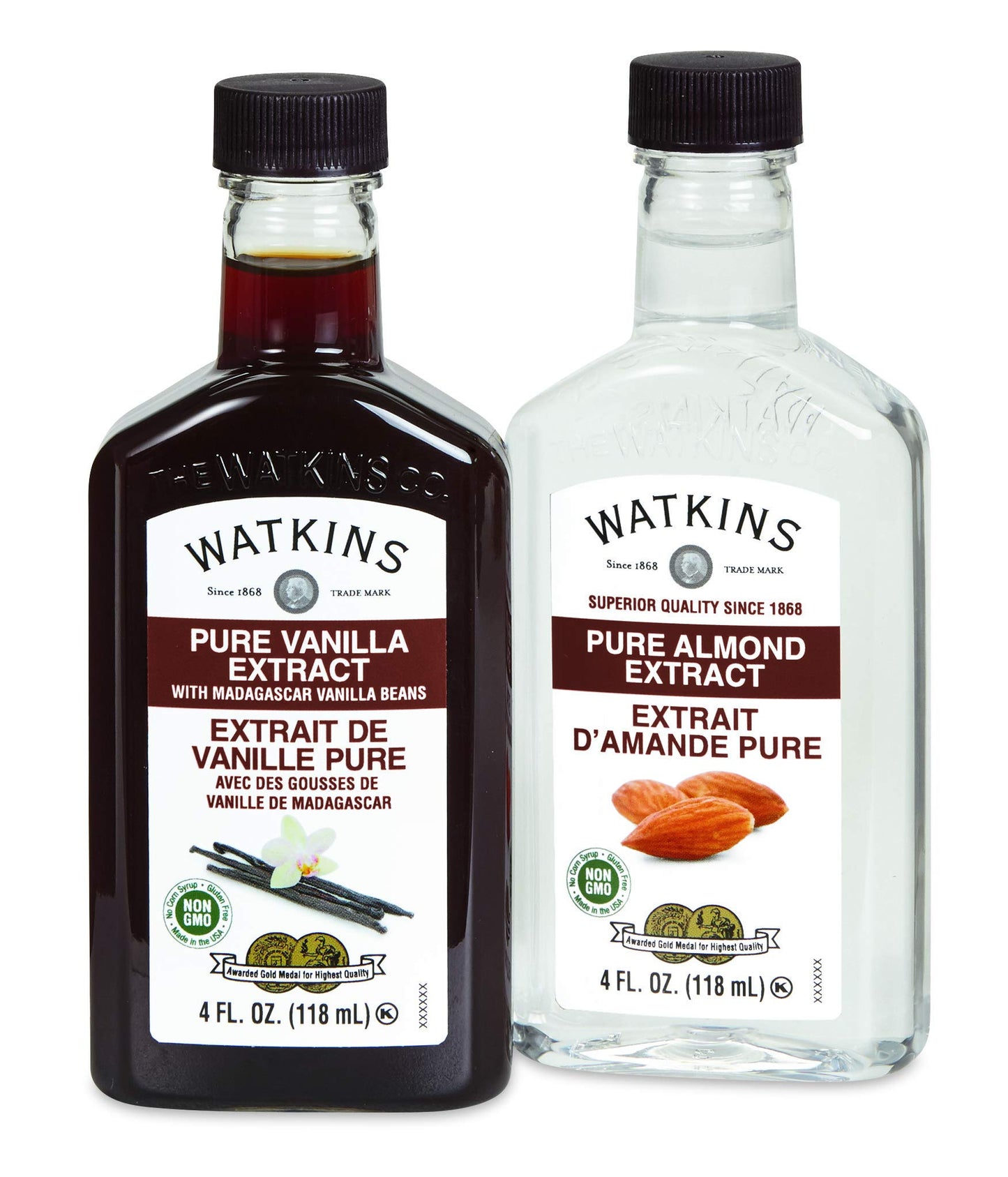 Watkins Pure Vanilla Extract With Madagascar Vanilla Beans Non-Gmo Kosher 4 Oz. Bottle 1-Pack
