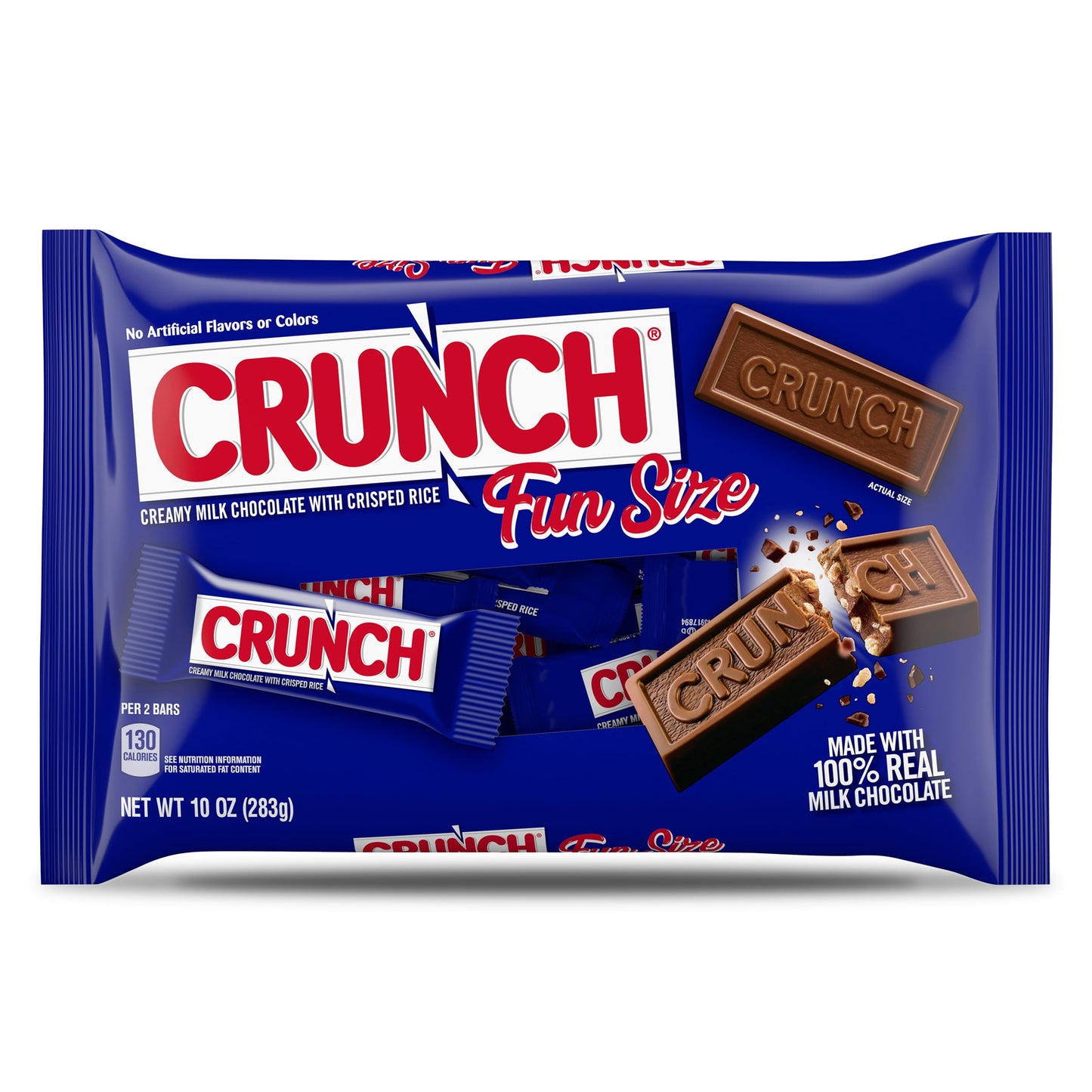CRUNCH Milk Chocolate and Crisped Rice  Fun Size Candy Bars  12 Bags  10 oz Each Bag