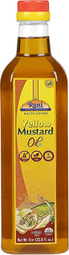 Rani Yellow Mustard Oil (Kachi Ghani) 33.8 Ounce (1 Liter) NON-GMO | Gluten Free | Vegan | 100% Natural | Kosher