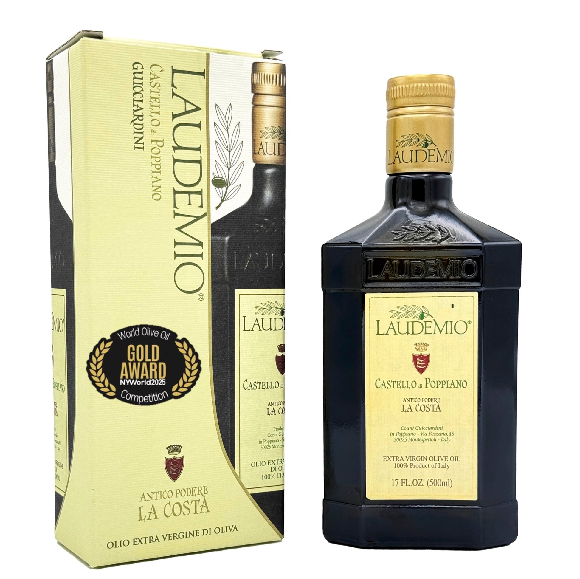 WellEatable Extra Virgin Olive Oil, Laudemio Poppiano, High Polyphenols, 16.9 Fl Oz, Early Harvest, Frantoio Monovarietal, Green