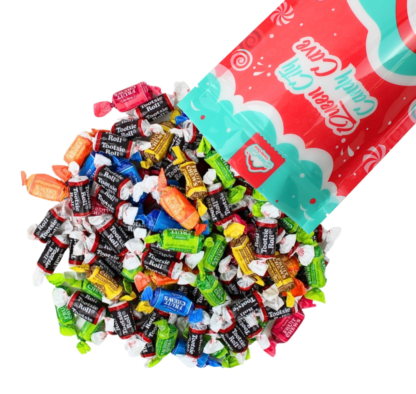 Assorted Flavored Mini Tootsie Rolls - Bulk Tootsie Rolls Candy, Individually Wrapped Assorted Flavor Midgee Fruit Chews, By Que