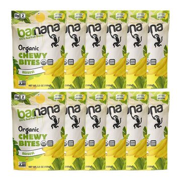 Barnana - Organic Chewy Banana Bites, Original, Chewy Banana Snack, Made With Real Fruit, High In Potassium, Kosher, USDA Organi