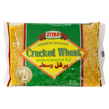 Ziyad Cracked Wheat Number 2 Medium Bulgur, Bread Filler Perfect For Bread Crumbs, Oats, Tabouli, Kibbeh, Curries! 16Oz
