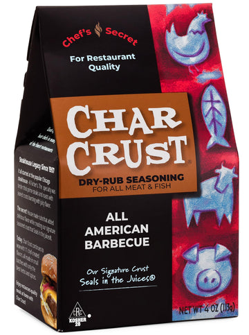 Char Crust Dry-Rub Seasoning, All American BBQ, 4-Ounce (Pack of 6)