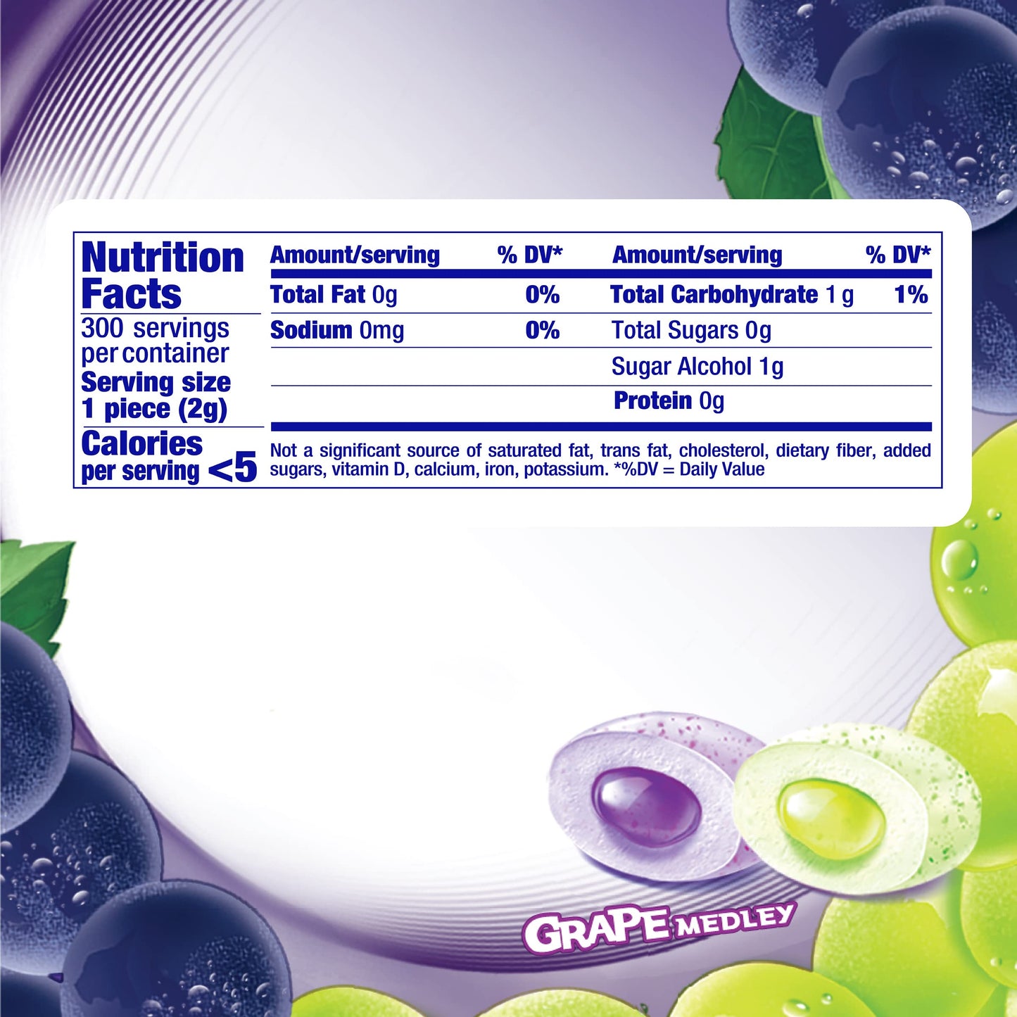 Mentos Pure Fresh Sugar-Free Chewing Gum, Grape Medley, 50 Count (Pack of 6) - Bulk Chewing Gum with Xylitol