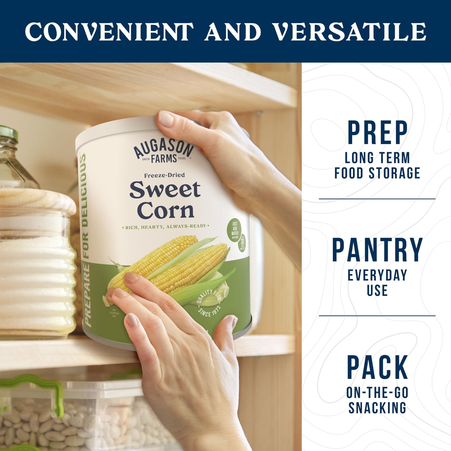 Augason Farms Freeze Dried Sweet Corn 16 Oz #10 Can