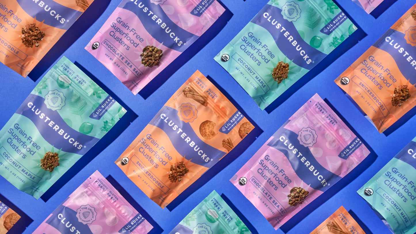 Lil Bucks Clusterbucks Grain-Free Superfood Clusters Made With Sprouted Buckwheat And Adaptogens, Gluten Free Snack (Chocolate,