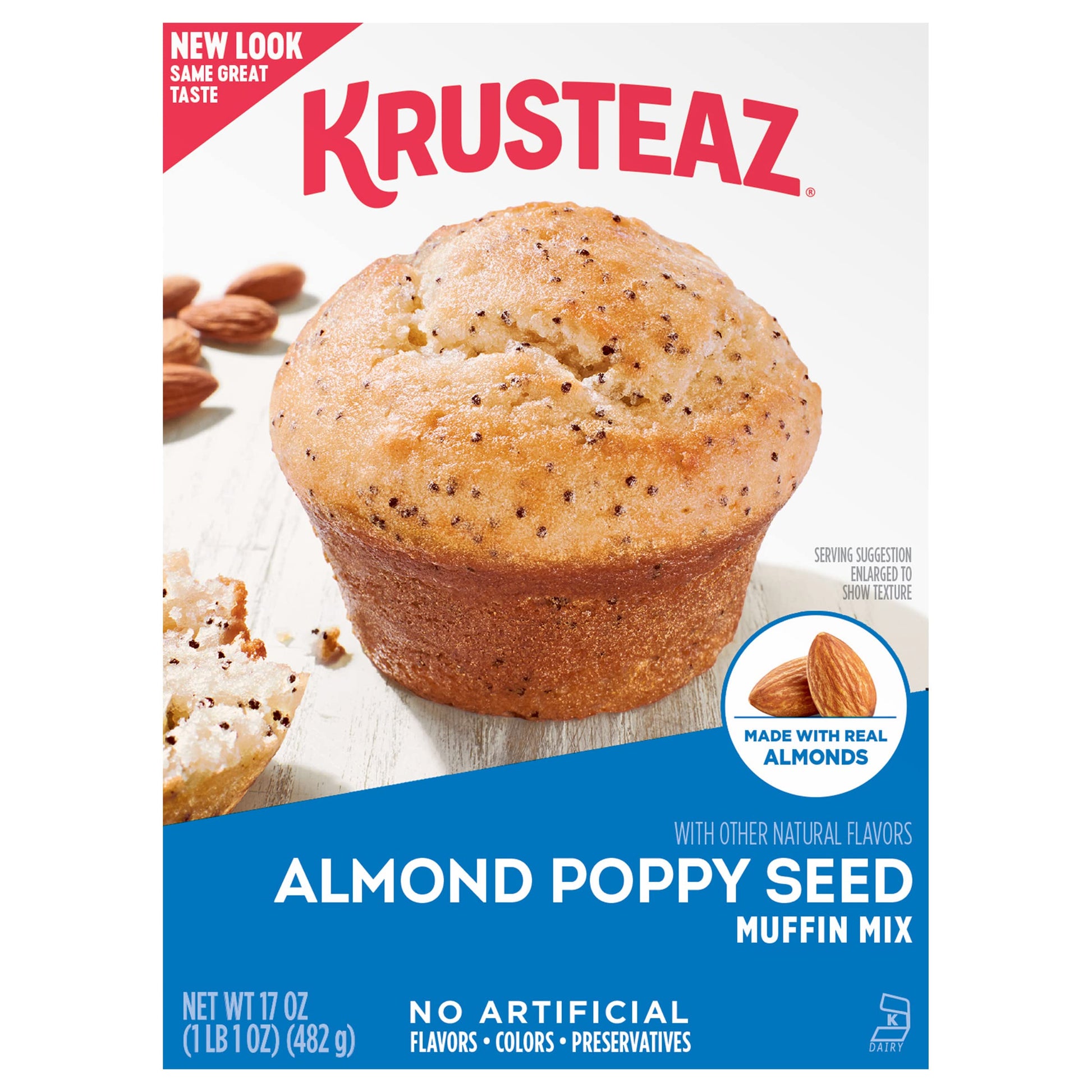 Krusteaz Almond Poppy Seed Muffin Mix, Made With Real Almonds, Baking Mix, No Artifical Flavors, No Artifical Colors, And No Art