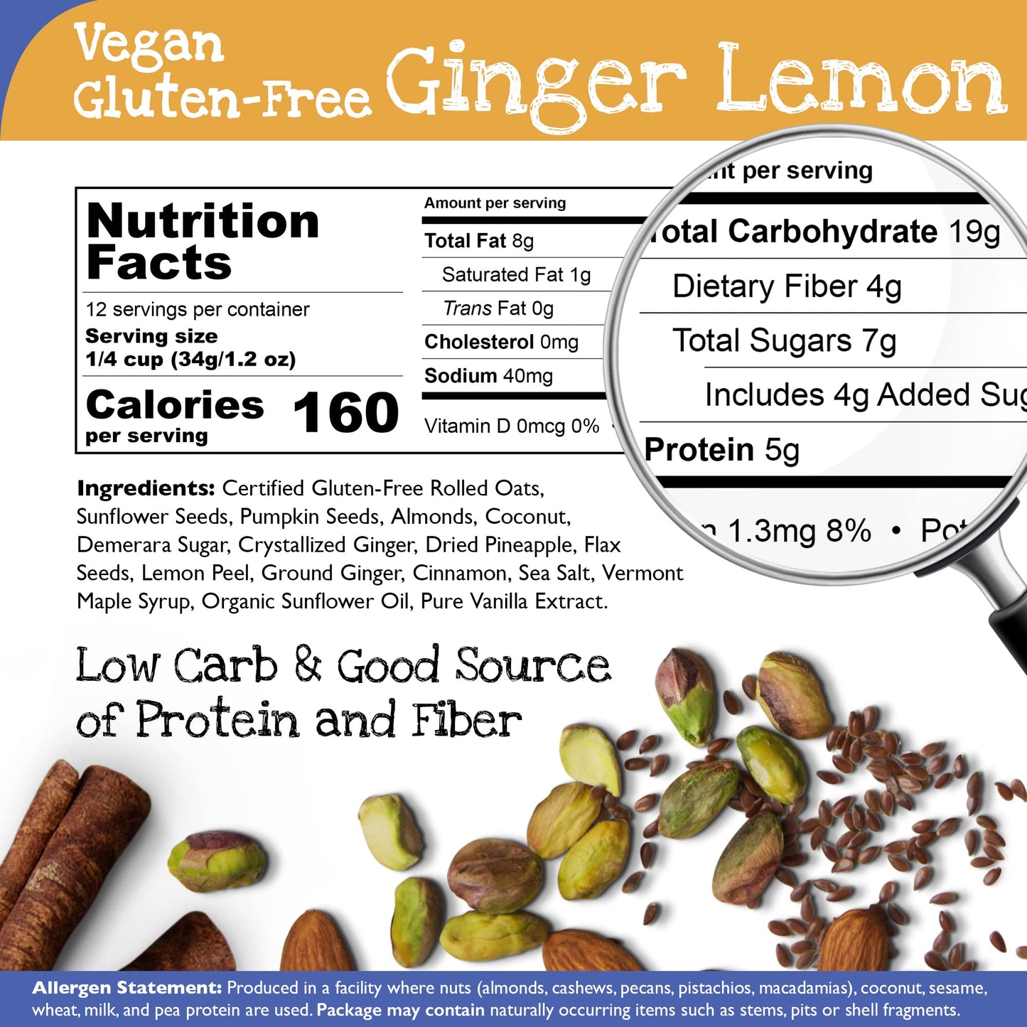 True North Granola - Gluten Free Granola Variety Pack - Maple Vanilla, First Date, & Ginger Lemon Granola, All Natural, Non-Gmo,