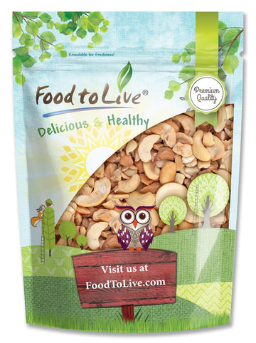Food to Live Dry Roasted Cashew Pieces, Lightly Salted, Vegan Snack, 3 Pound
