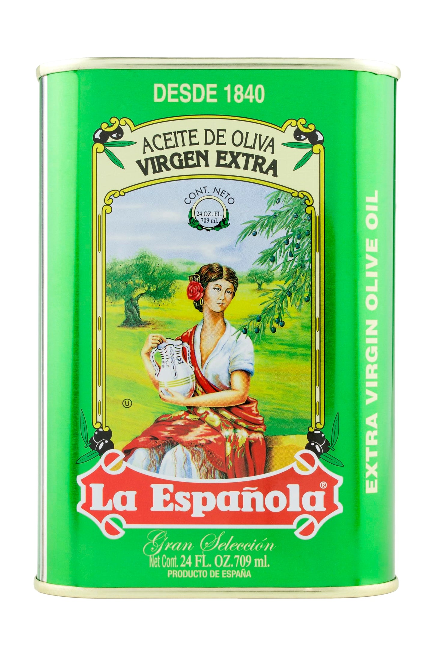 La Española First Cold Pressed Extra Virgin Olive Oil, 24 Fl Oz, Olive Color, Model 10708