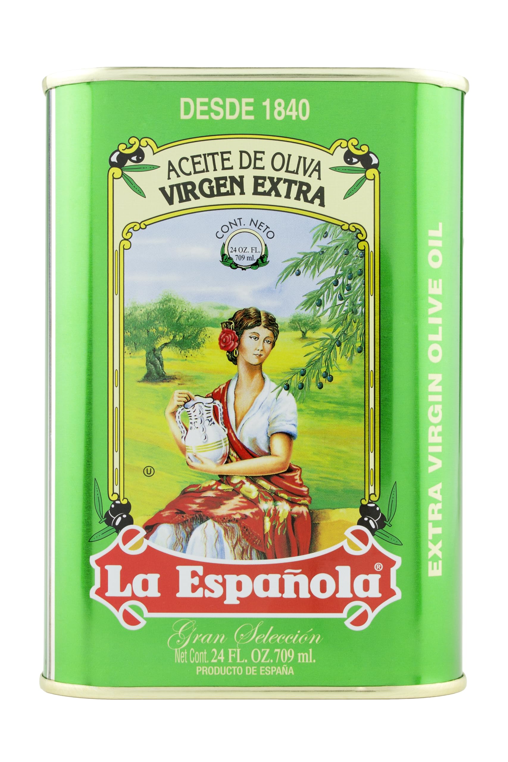 La Española First Cold Pressed Extra Virgin Olive Oil, 24 Fl Oz, Olive Color, Model 10708