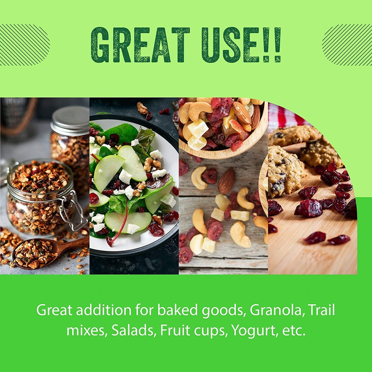 Im A Nut Dried Cranberries Original, 1 Pound, Batch Tested Gluten & Peanut Free, Resealable Bag, High in Antioxidants