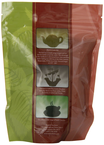 English Tea Store Loose Leaf, Organic Pearl River Green Tea Pouches - 4Oz, 4 Ounce