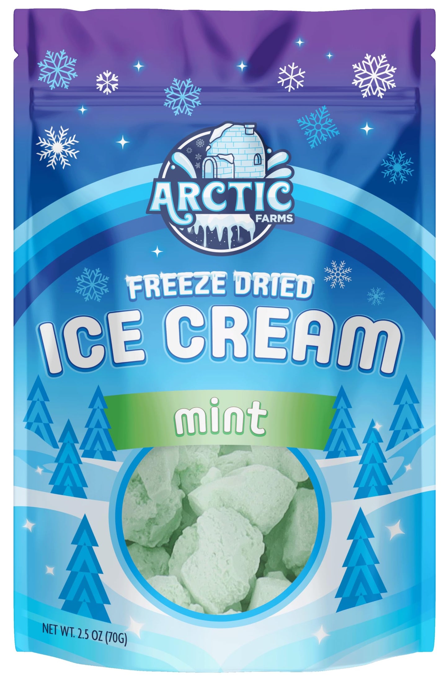 Arctic Farms Freeze Dried Ice Cream Bits Bagged And Boxed - Does Not Melt (Mint, 2.5Oz)
