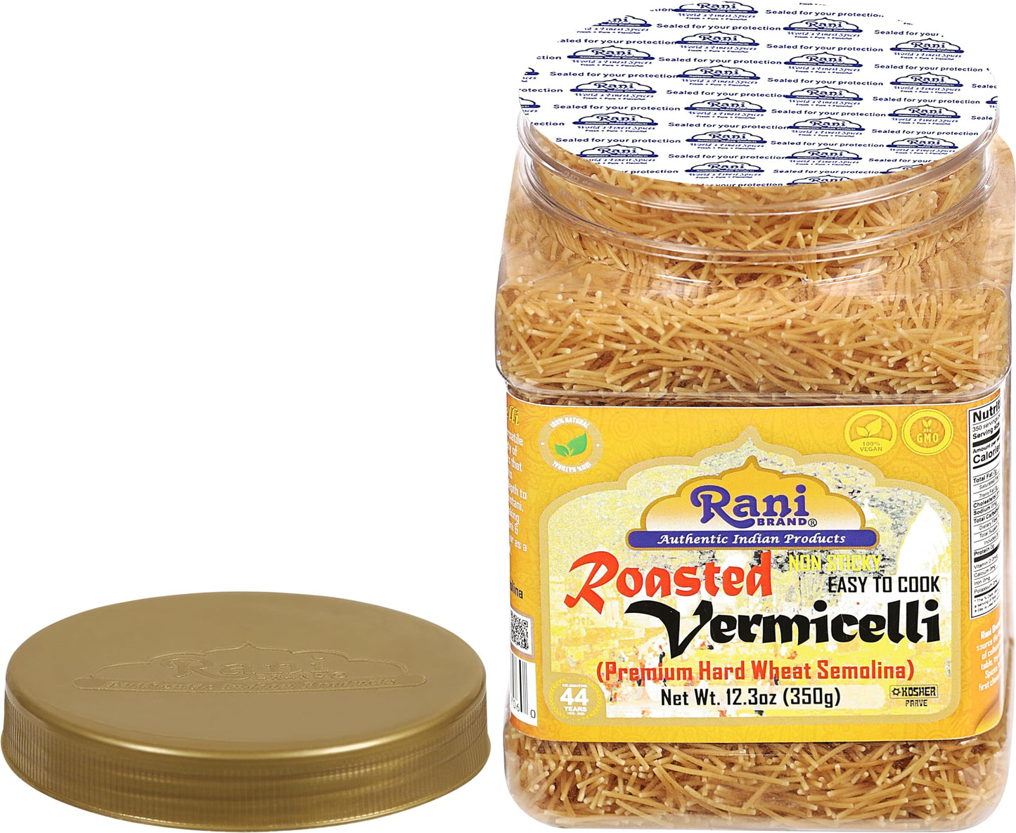 Rani Roasted Vermicelli (Roasted Wheat Noodles) 12.25Oz (350G) Pet Jar ~ All Natural | Vegan | Non-Gmo | Kosher | Indian Origin
