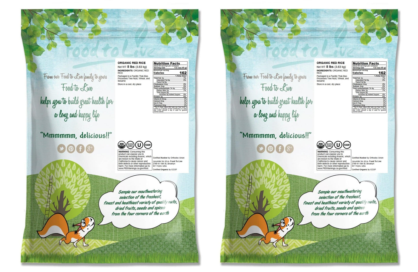 Food To Live Organic Red Rice, 16 Pounds - Non-Gmo, Whole Grain Variety, Non-Sticky, Vegan, Kosher. Source Of Protein. Rich In A
