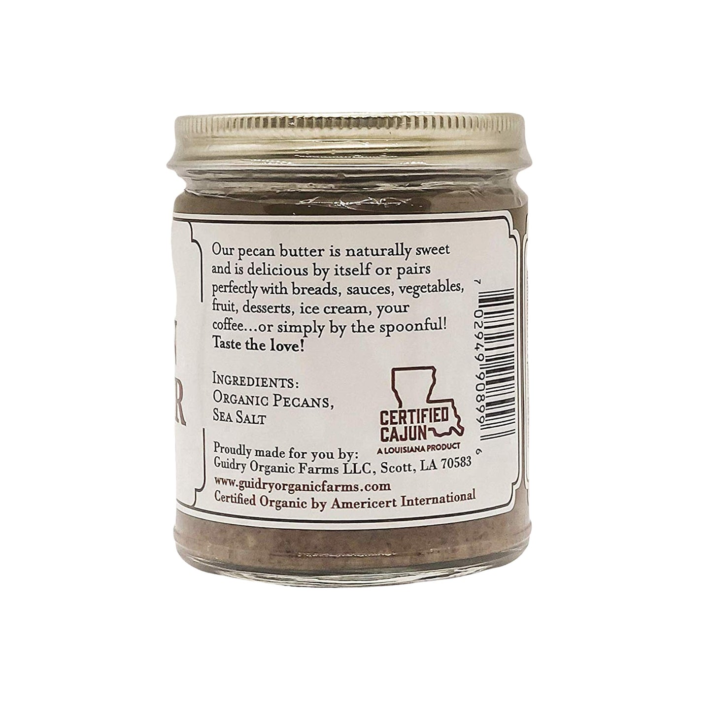 USDA Certified Organic Pecan Butter, Handmade, Small batches, Keto Friendly, Gluten Free, All Natural, made of Organic Pecans, a