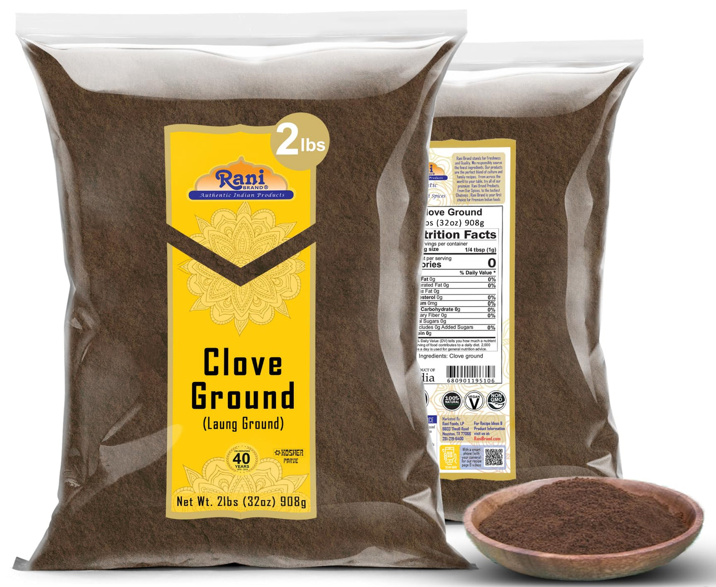 Rani Cloves Powder (Laung) Indian Spice 32Oz (2Lbs) 908G ~ All Natural, Gluten Friendly | Non-Gmo | Kosher | Vegan | Indian Orig