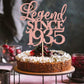 Rssta i Cake Topper Glitter Legend Since 1935, Rose Gold, Model XM310, for 90th Birthday and Wedding Anniversary Party Decorations