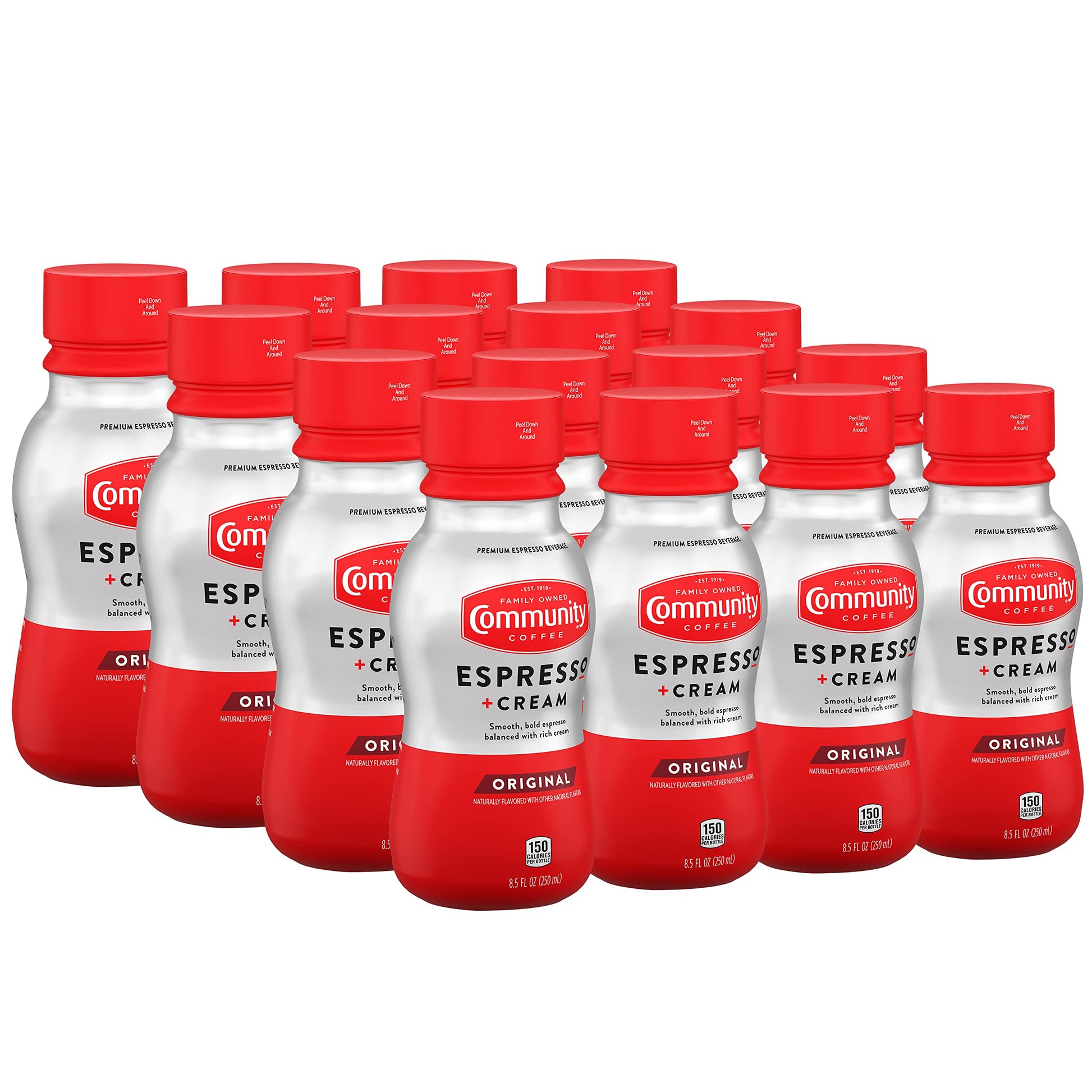 Community Coffee Espresso + Cream Ready To Drink 8.5 Fl Oz Bottle (Pack of 16)