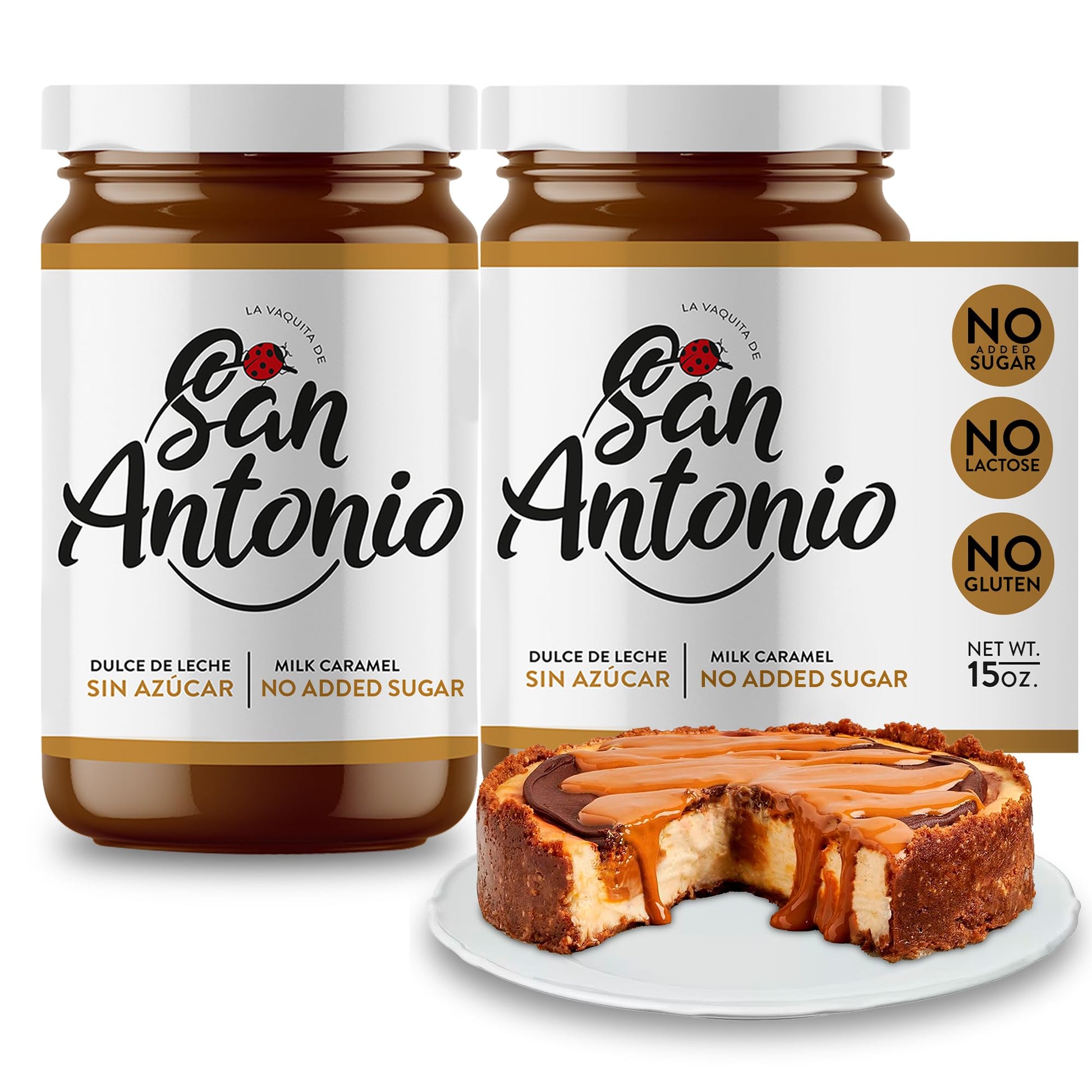 La Vaquita de San Antonio Dulce de Leche Classic Milk Caramel Spread, Gluten & Lactose Free, 15 oz, Pack of 2