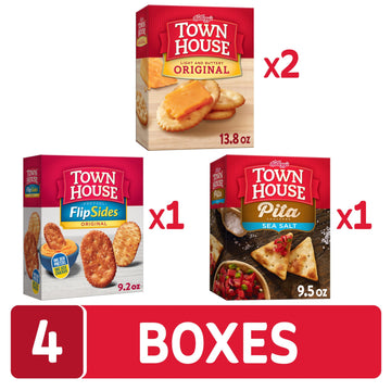 Kellogg'S Town House Crackers, Party Snacks, Party Pack, Variety Pack (4 Boxes)