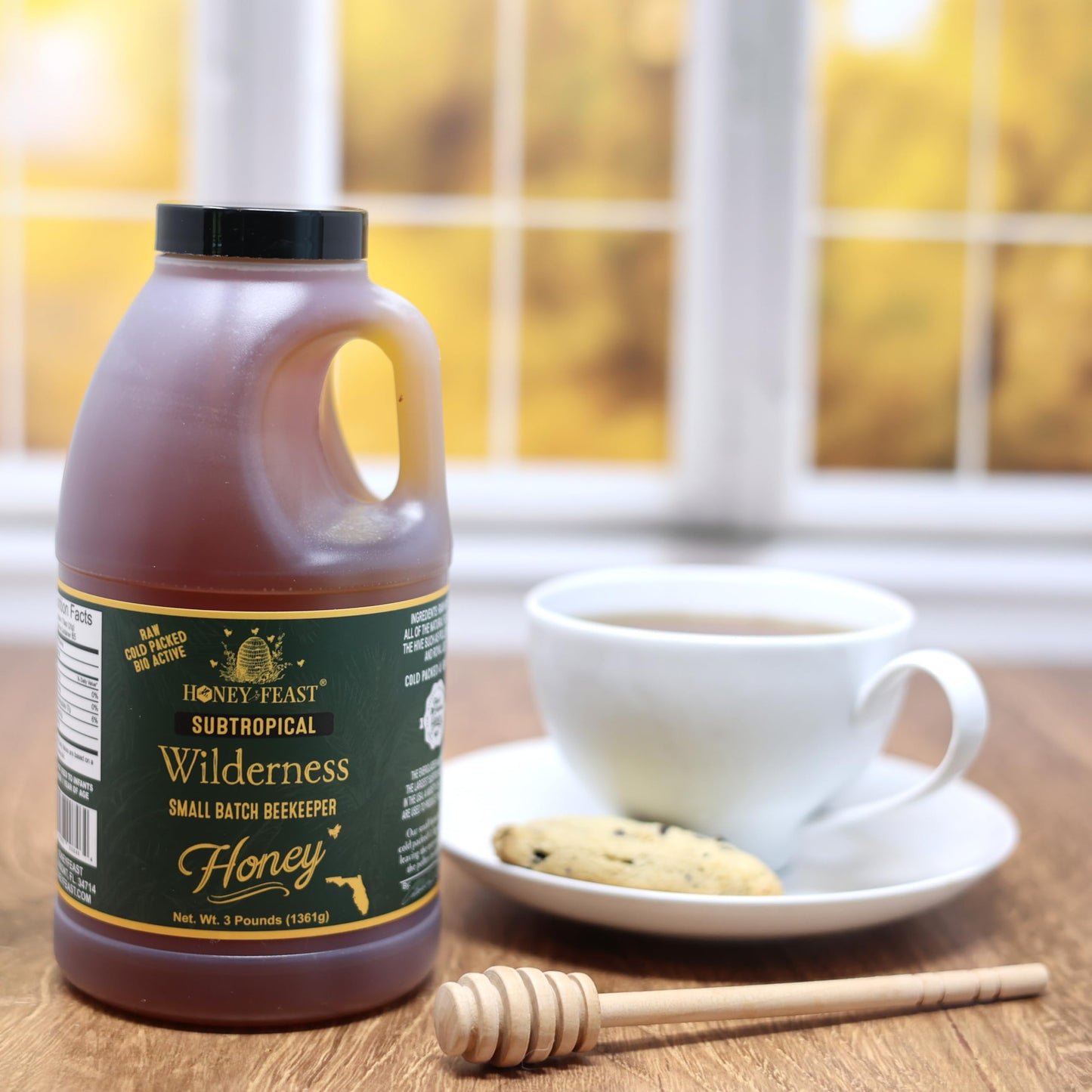 Honey Feast - Subtropical Wilderness Honey 3Lb - Embrace This Raw And Unfiltered Small Batch Beekeeper Treasure