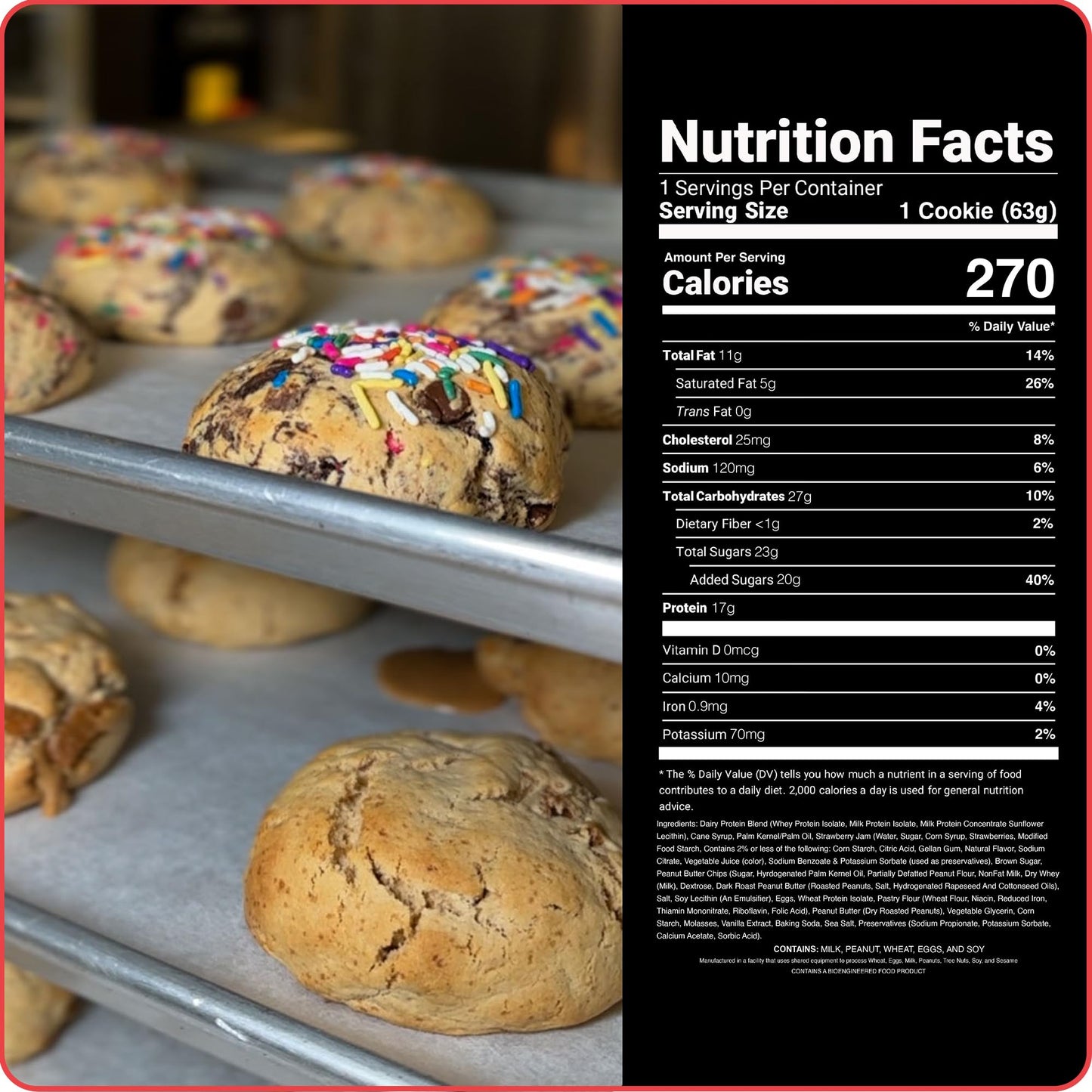 My Cookie Dealer Protein Cookies, Peanut Butter & Jelly (2.2Oz, Pack Of 6) - 17G Protein Per Cookie - Individually Wrapped Worko